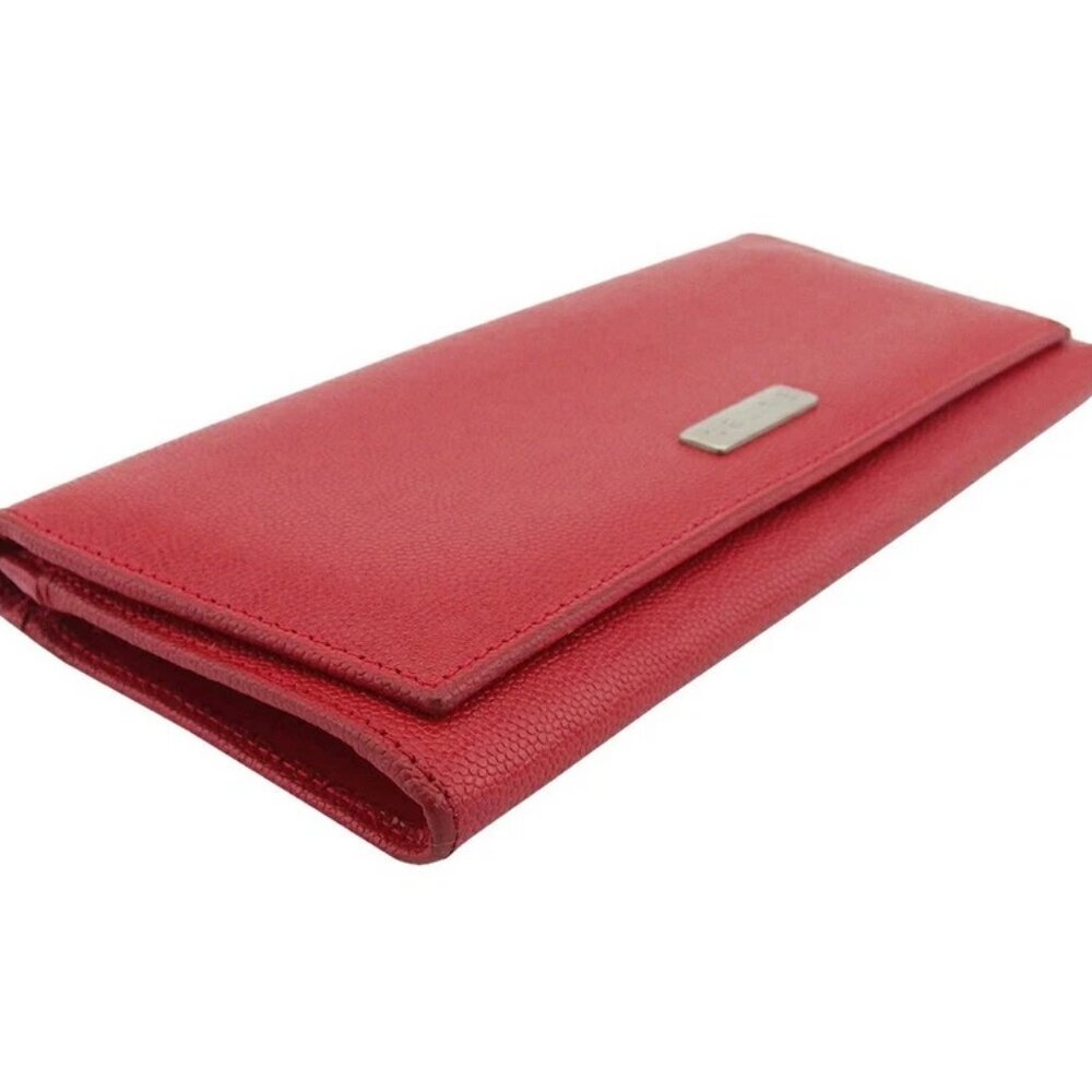 CELINE Purse Red Silver Women Authentic secondhand